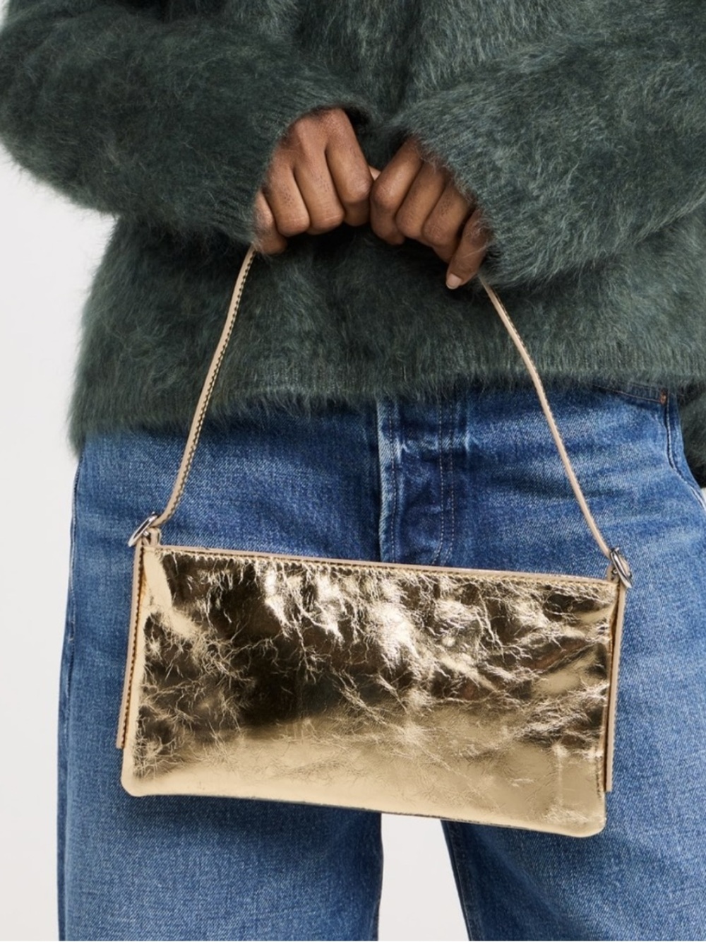 MADEWELL Metallic Gold Mini Sculptural Buckle Shoulder Bag - Picture 10 of 11